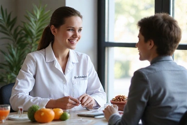 Nutriolog komunikující s klientem během první konzultace